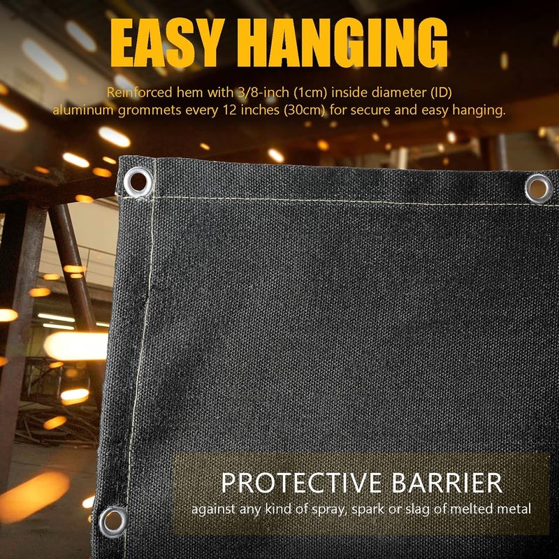 MULMART Welding Blanket 10X10FT, 922GSM, Black, Heavy Duty Welding Blanket, Fireproof Welding Blanket, 1/3”(8mm) Thickness, Large Welding Fireproof Thermal Resistant - Image 5